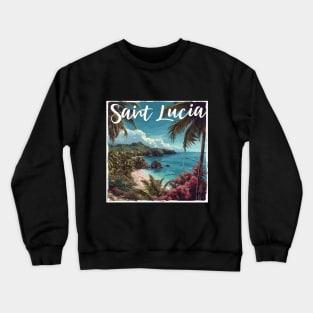 Saint Lucia (White Lettering) Crewneck Sweatshirt